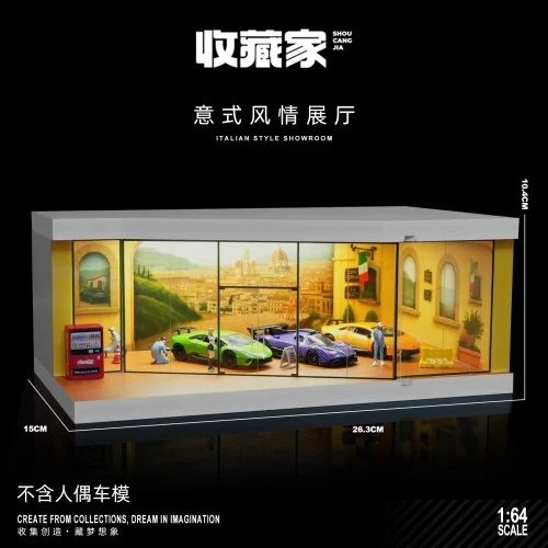 1/64 DIORAMA Showroom auto illuminato scj 73441D VETRINE/TECHE 1:64