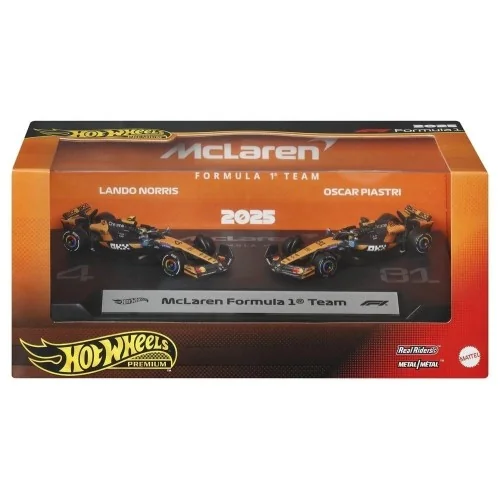 1/64 Set McLaren F1 2025 NORRIS E PIASTRI HOT WHEELS JMM91-LA10 HOT WHEELS