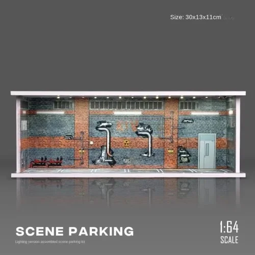 1/64 Diorama parcheggio illuminato KW384-C VETRINE/TECHE 1:64