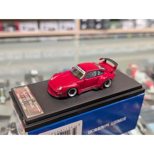 1/64 Porsche rwb 993 con spoiler basso rosso STW197 STREET WARRIOR