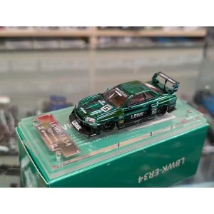 1/64 Nissan LBWK-ER34 verde cromato STW219 STREET WARRIOR