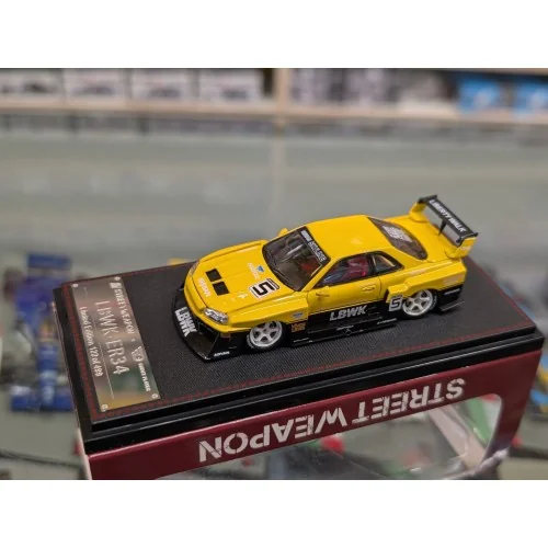1/64 Nissan LBWK-ER34 giallo STW228 STREET WARRIOR
